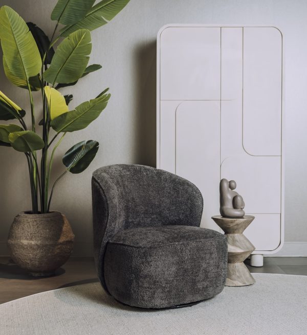 Tower Living fauteuil Belvi draaibaar donkergrijs