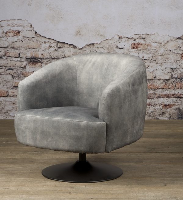 Tower Living fauteuil Barga draaibaar met arm grijs