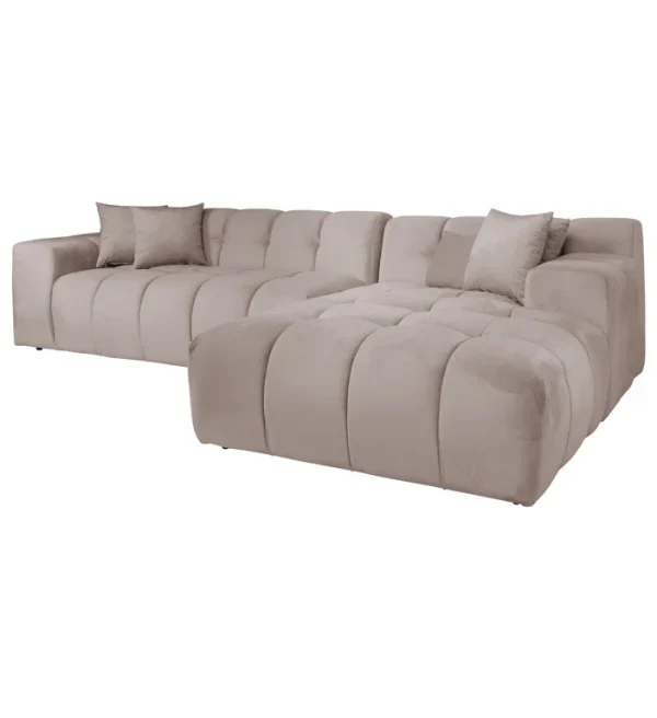 Richmond Interiors loungebank Cube 3 zits + lounge rechts khaki