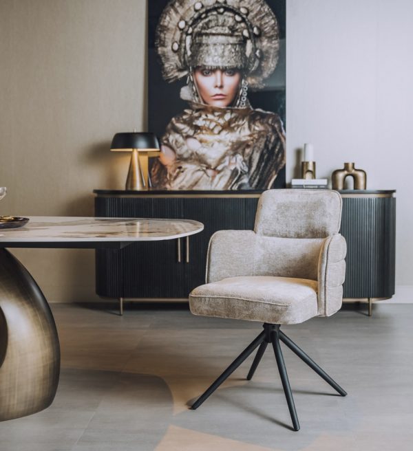 Tower Living eetkamerstoel Rumo draaibaar met arm beige