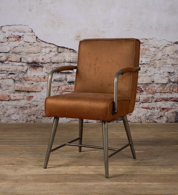 Tower Living eetkamerstoel Belmonte met arm cognac