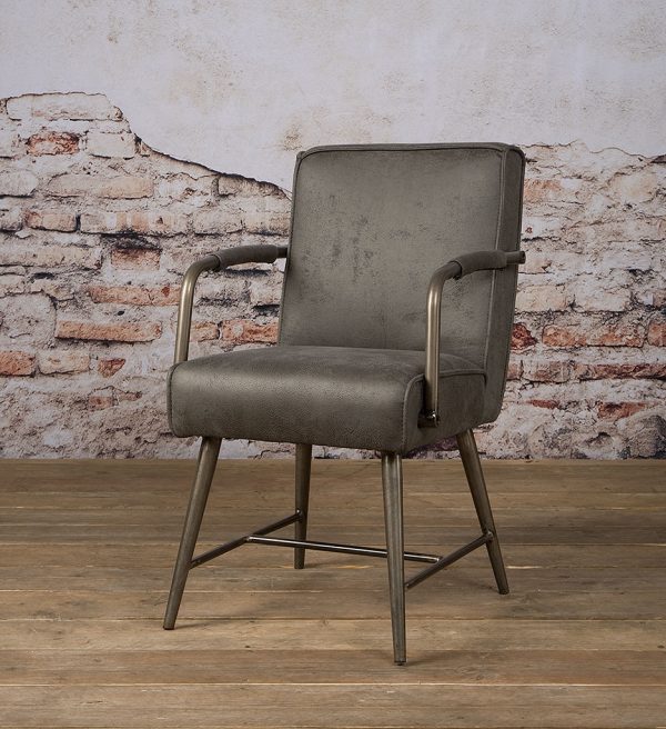 Tower Living eetkamerstoel Belmonte met arm grijs