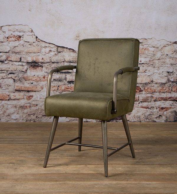 Tower Living eetkamerstoel Belmonte met arm groen