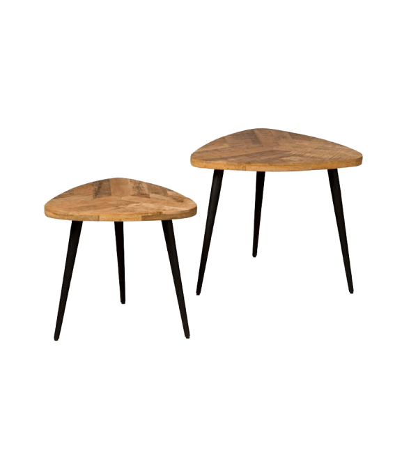 Tower Living bijzettafel set van 2 Viola nature mangohout