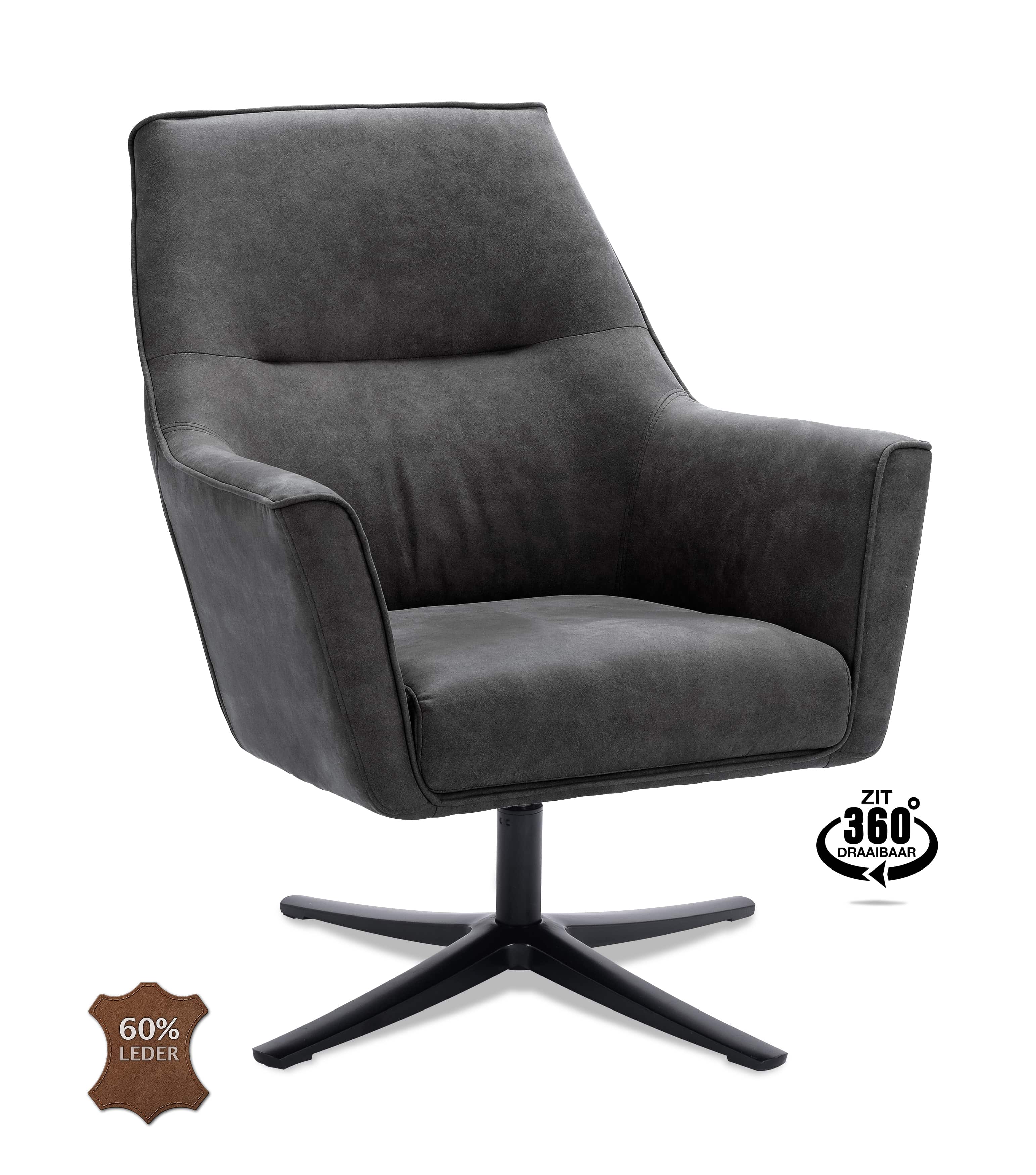 SHOWMODEL Meubelcity fauteuil Bronco Bull Graphite 66