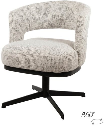 Nijwie MySons eetkamerstoel Bruce  - draaipoot 360 - Coco - Salt 'n Pepper 80 - Star Collection