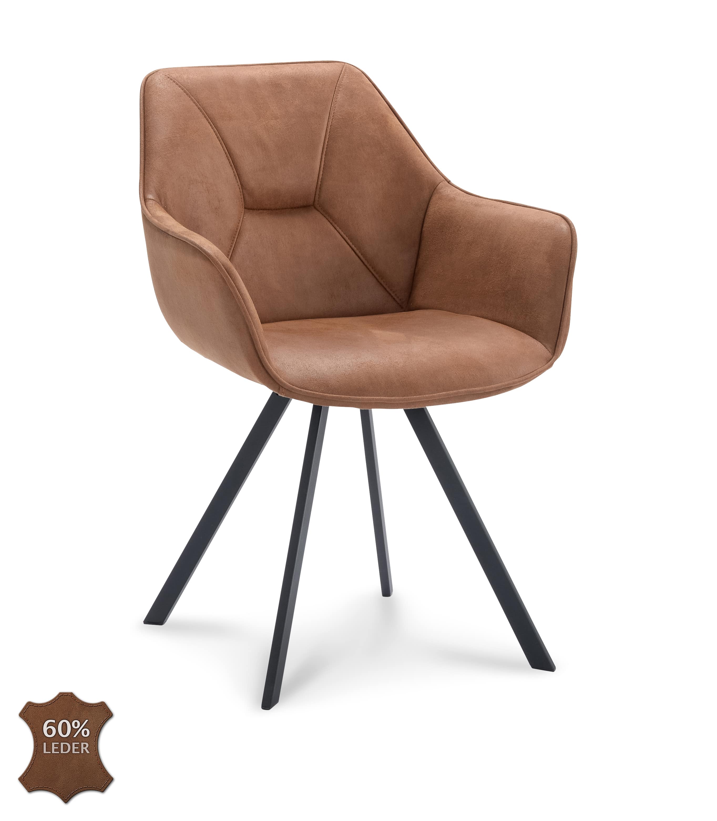 SHOWMODEL Eetkamerstoel Bruce met arm microleder Bull