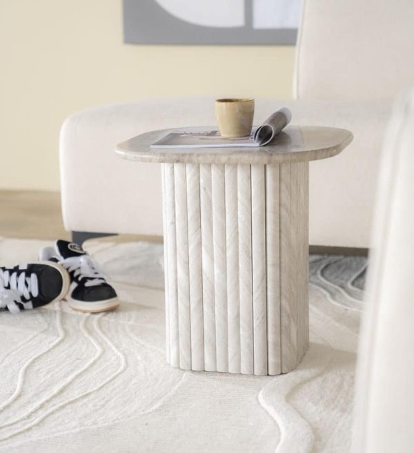 By-Boo bijzettafel Dorique 45x45x45 cm marmer