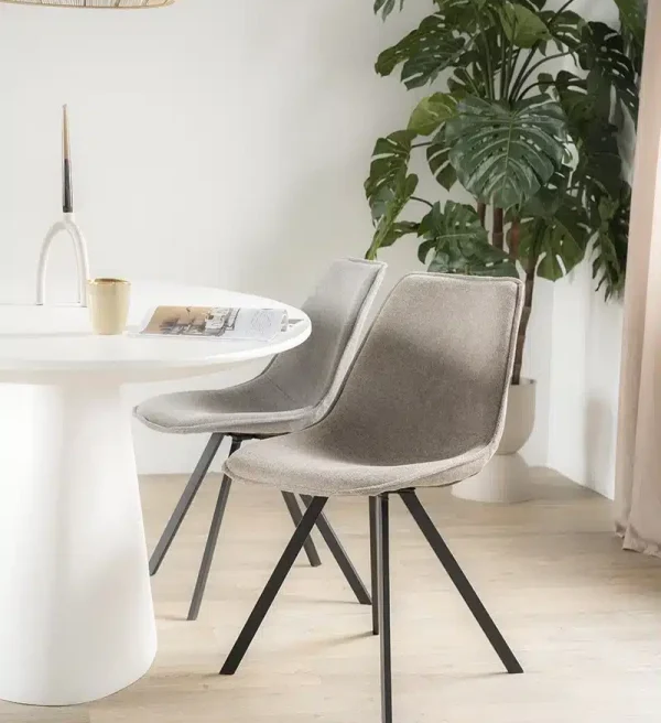 By-Boo eetkamerstoel Boy taupe (set van 2)