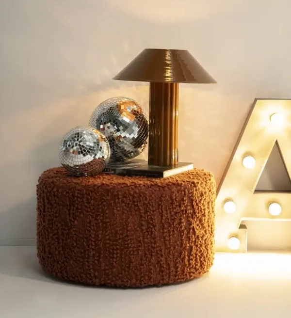 By-Boo poef Vista groot terracotta