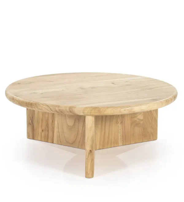 By-Boo salontafel Leoti 80x80x30 cm groot naturel mangohout