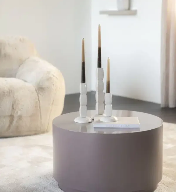 By-Boo salontafel Mesita 60x60x35 cm metaal donker taupe