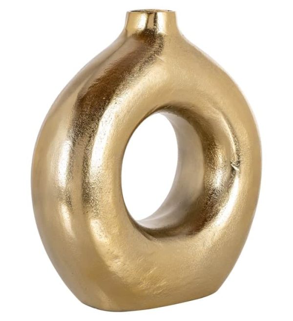 Richmond Interiors vaas 27x10x29 cm Felicia aluminium goud