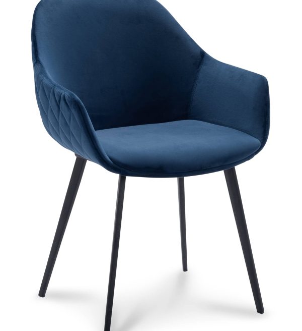 Eetkamerstoel Calvin met arm blauw