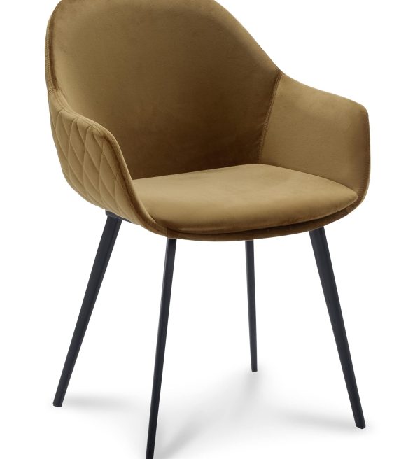 Eetkamerstoel Calvin met arm goud