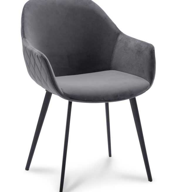 Eetkamerstoel Calvin met arm grijs