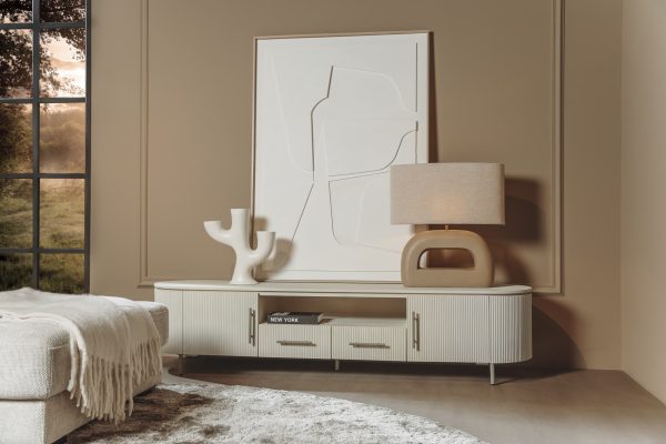 Tower Living tv meubel Corbetta 200x45x45 cm mangohout stone finish