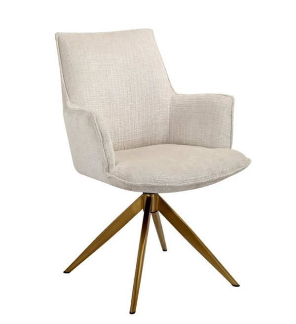 Richmond interiors eetkamerstoel Dakota draaibaar met arm beige