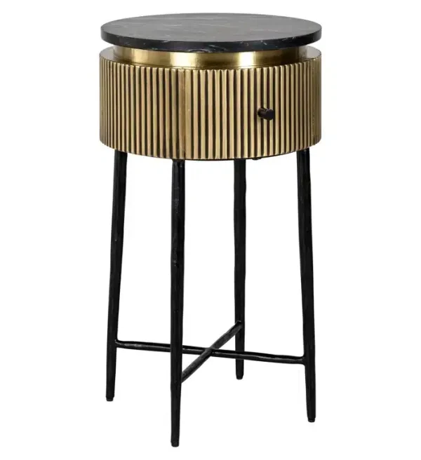 Richmond Interiors bijzettafel Ironville 40x40x70,5 cm marmer