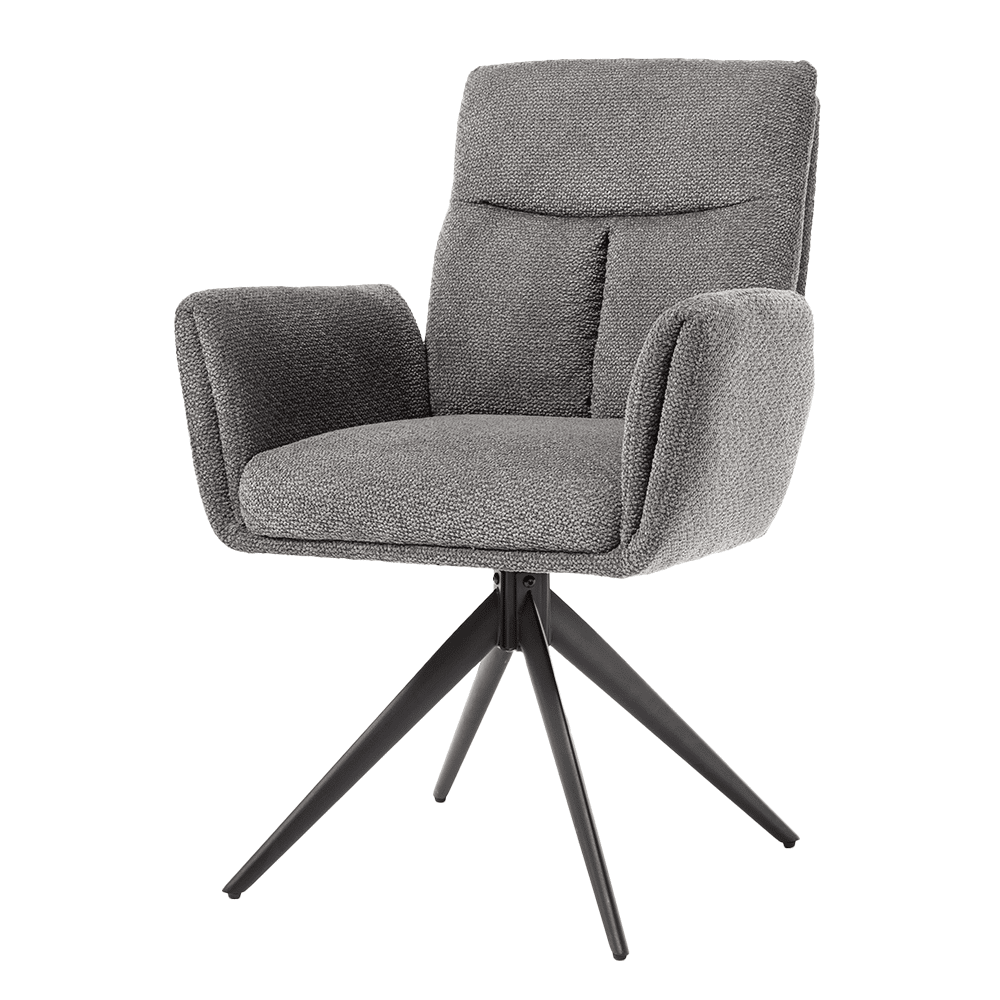 Tower Living eetkamerstoel Varzo draaibaar met arm grijs