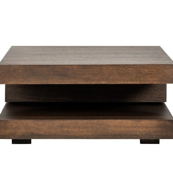 Richmond Interiors salontafel Oakura bruin 90x90x42 cm eiken