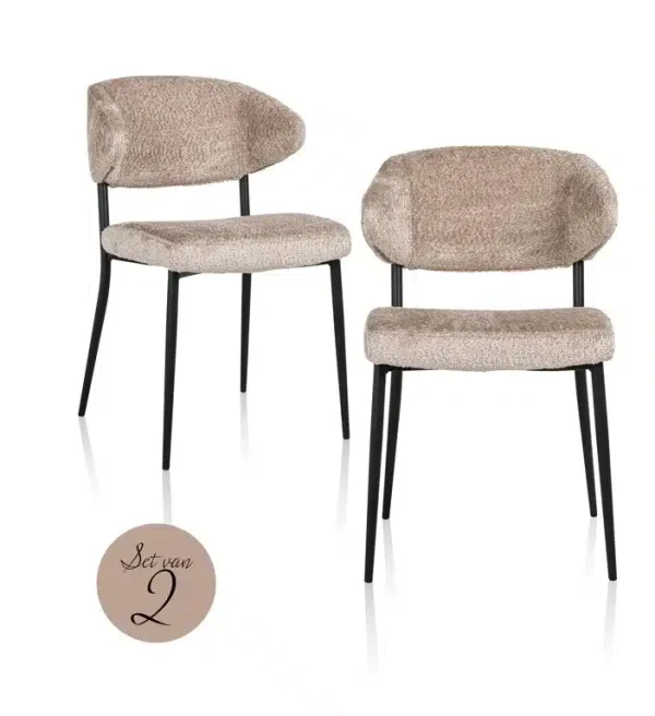 Richmond Interiors eetkamerstoel Bea nature (set van 2)