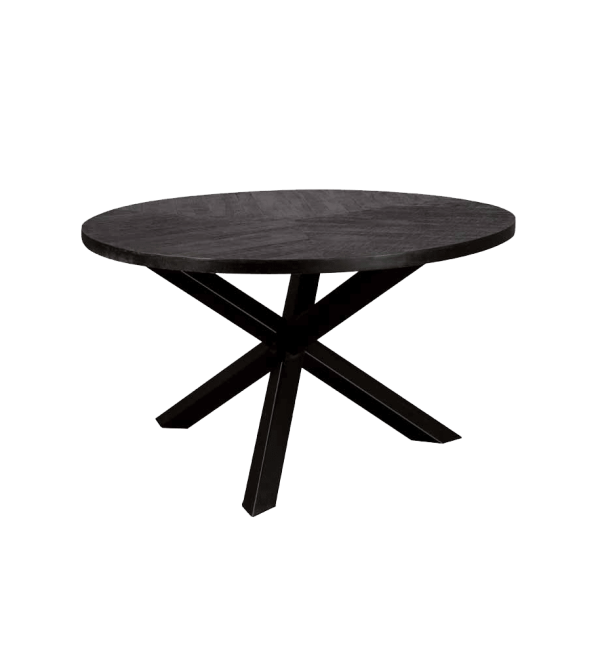 Tower Living eettafel Viola black rond mangohout