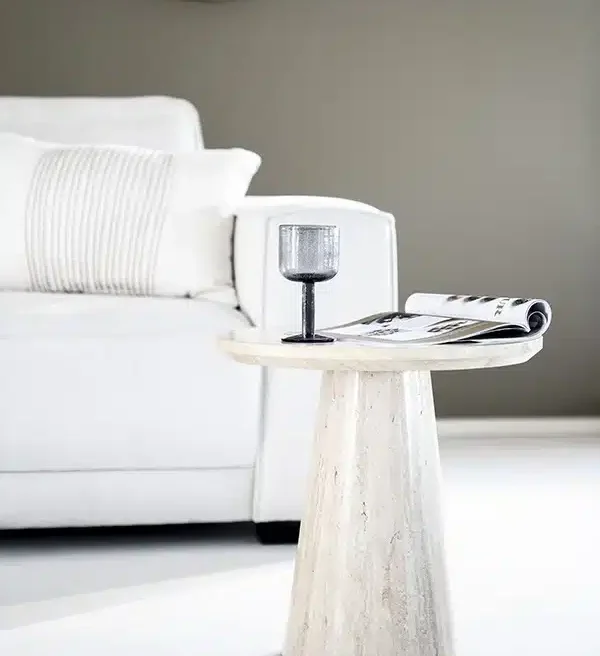 Eleonora bijzettafel Aime 45x45x45 cm travertin