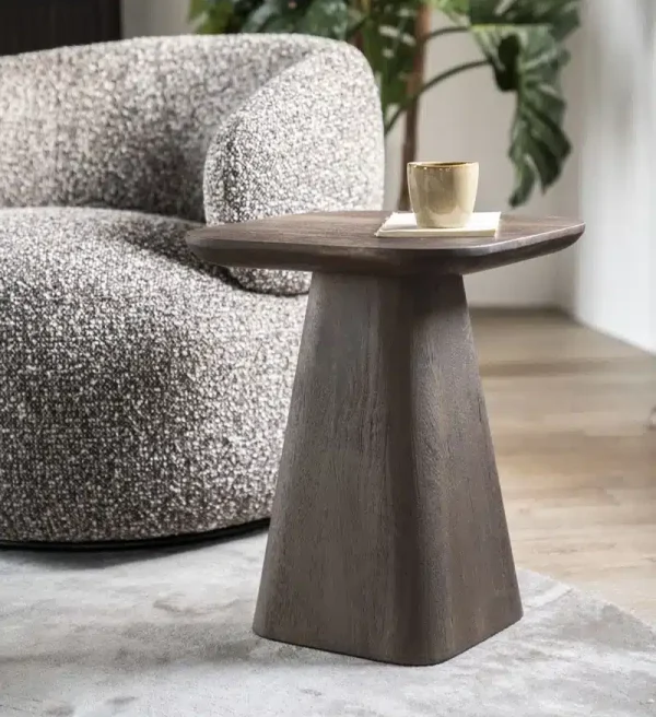 Eleonora bijzettafel Aron 40x40x49 cm vierkant mangohout bruin