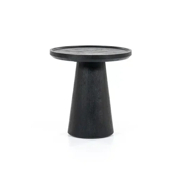 Eleonora bijzettafel Ron 46x46x49 cm mangohout zwart