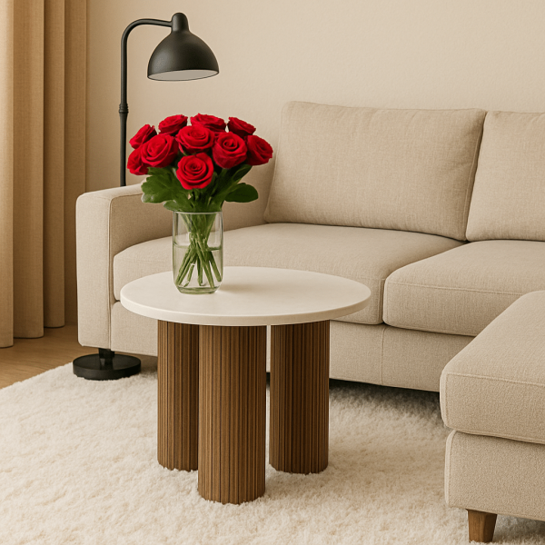 Eleonora bijzettafel Xavi 60x60x45 cm marmer