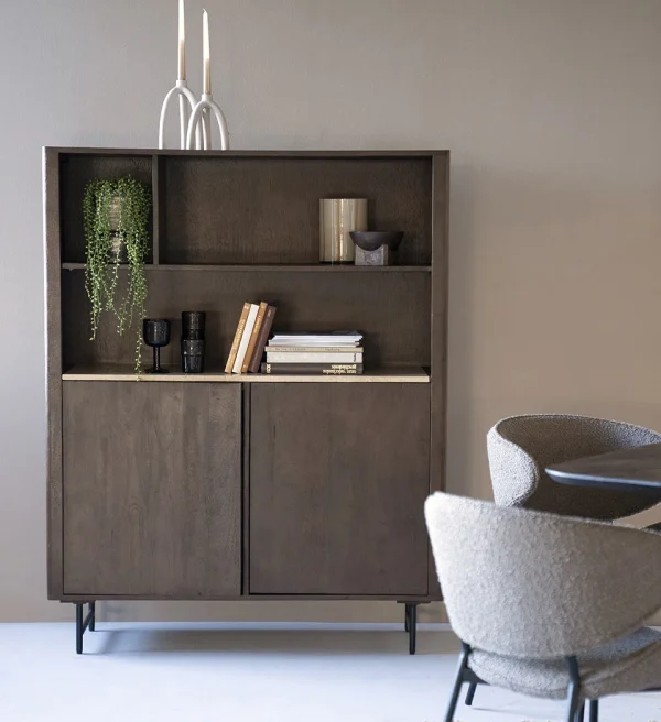 Eleonora boekenkast Lio 120x41x150 cm travertin