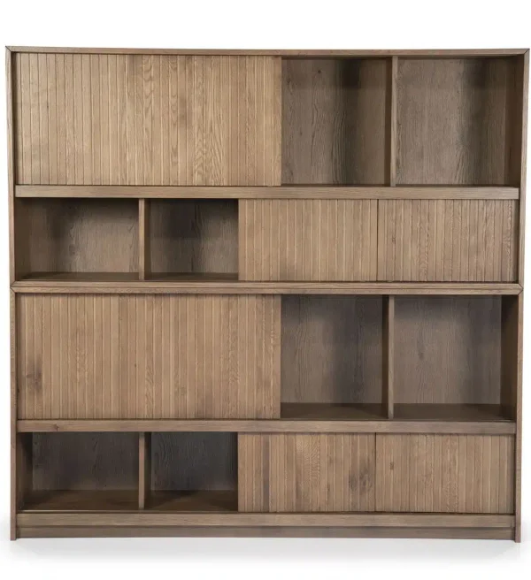 Eleonora boekenkast Milo 180x42x173 cm eiken bruin