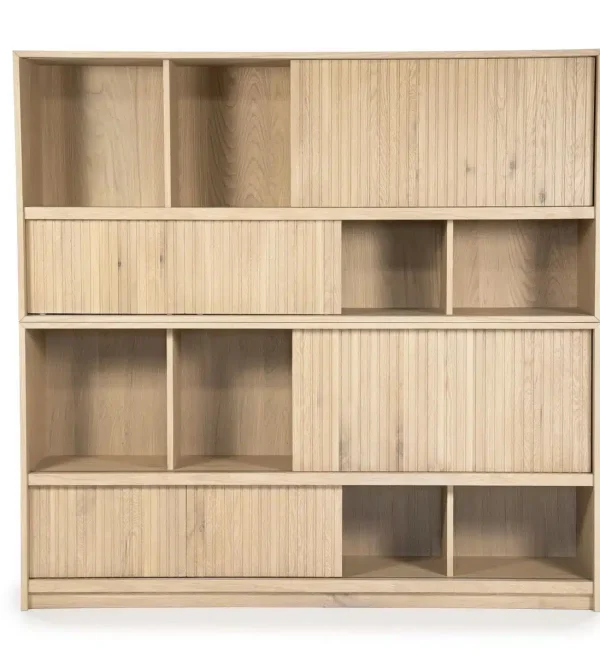 Eleonora boekenkast Milo 180x42x173 cm eiken naturel