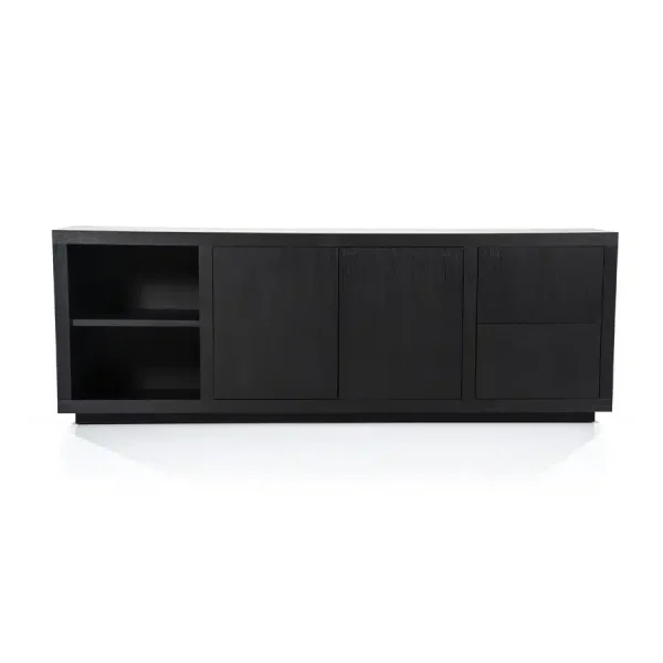 Eleonora dressoir Helsinki 200x42x70 cm eiken zwart
