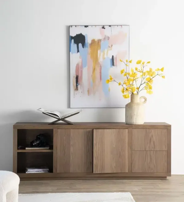 Eleonora dressoir Helsinki 200x42x70 cm eiken lichtbruin