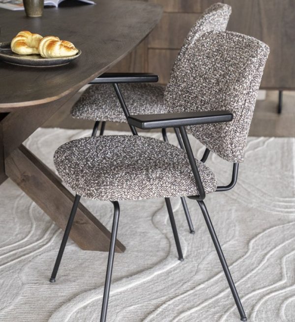 Eleonora eetkamerstoel Jon met arm taupe