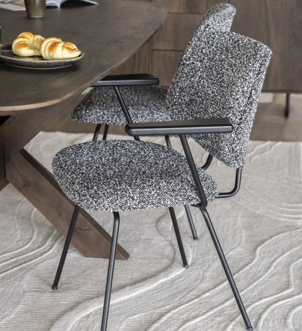 Eleonora eetkamerstoel Jon met arm zwart