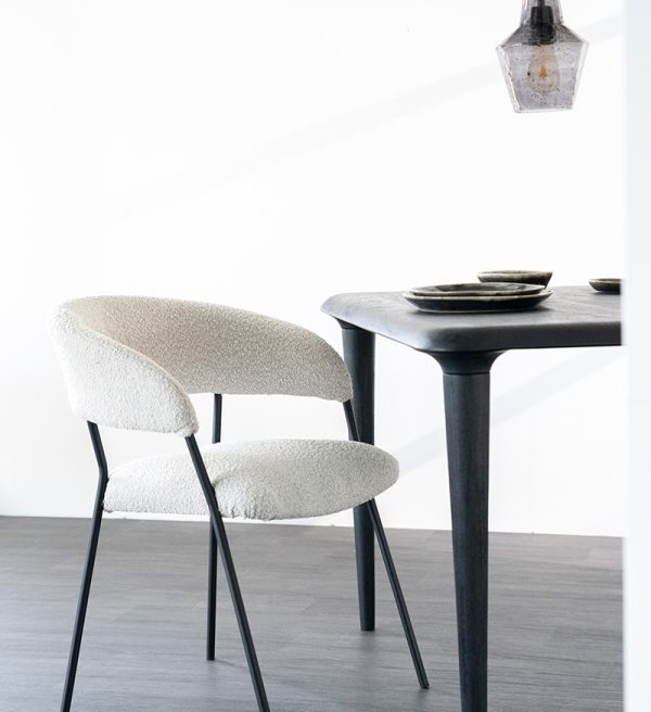 Eleonora eetkamerstoel Luka met arm taupe