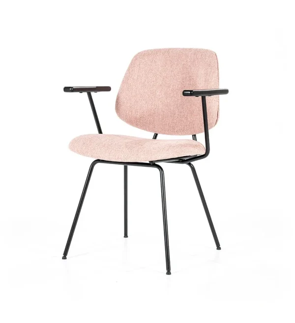 Eleonora eetkamerstoel Lynn met arm roze