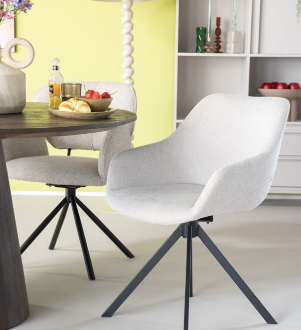 Eleonora eetkamerstoel Mamé met arm beige