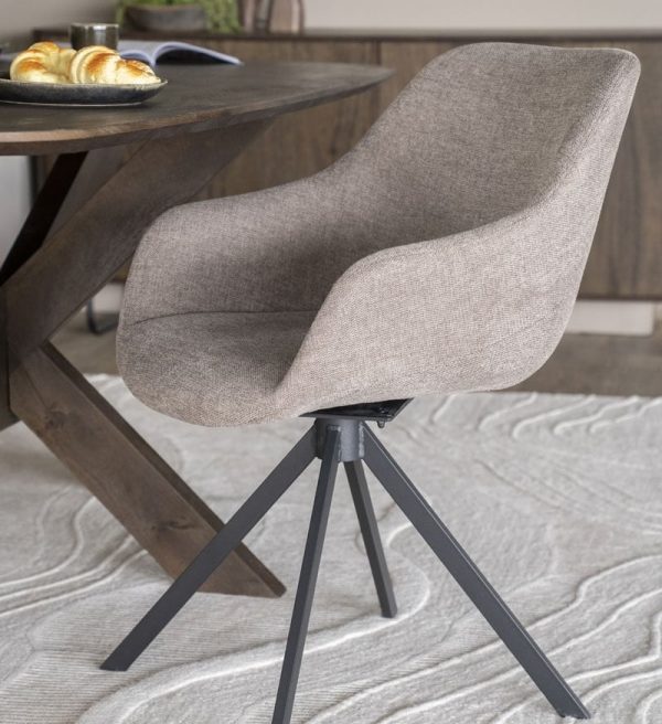 Eleonora eetkamerstoel Mamé met arm bruin