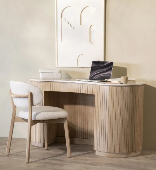 Eleonora eetkamerstoel Mikky beige onderstel naturel