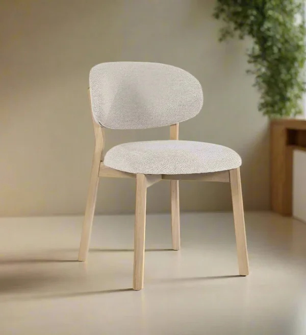 Eleonora eetkamerstoel Mikky taupe onderstel naturel