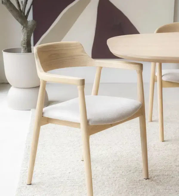 Eleonora eetkamerstoel Yorick met arm naturel