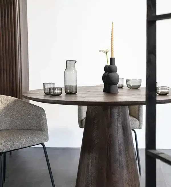 Eleonora eettafel Aron 130 cm rond mangohout bruin