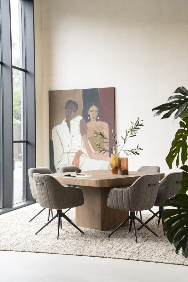 Eleonora eettafel Harmonie 140x140x77 cm vierkant eiken bruin