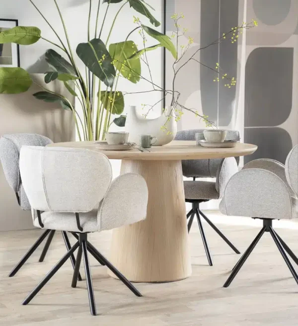 Eleonora eettafel Nola 130 cm rond eiken