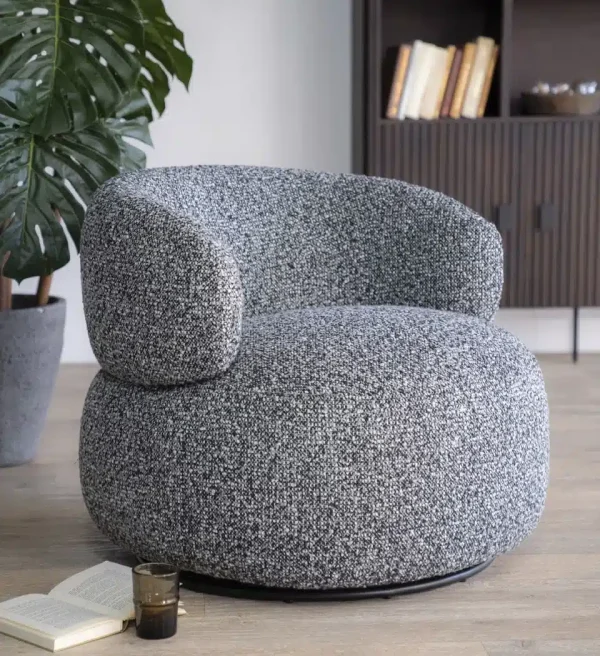 Eleonora fauteuil Maeve draaibaar zwart