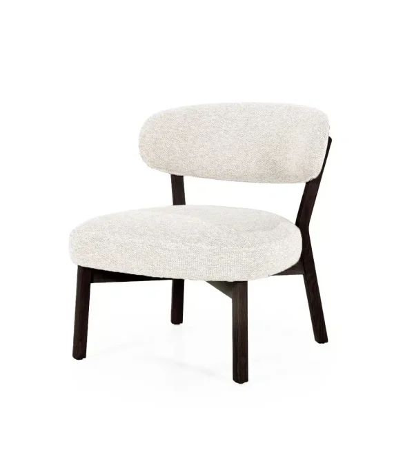 Eleonora fauteuil Mikky beige onderstel bruin